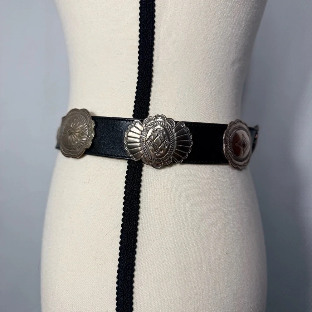 Vintage Justin Leather Concho Western Belt